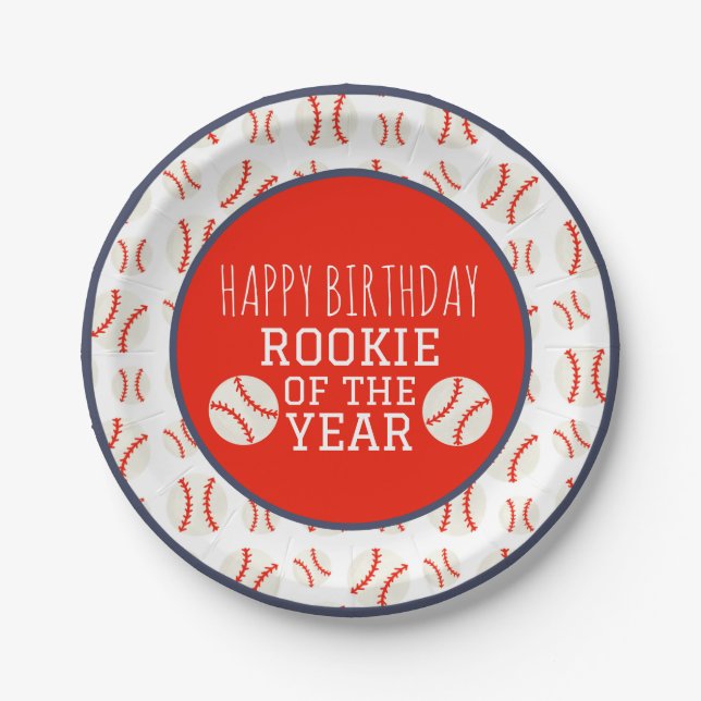 Rookie of the Year Baseball Paper Plate (Front)