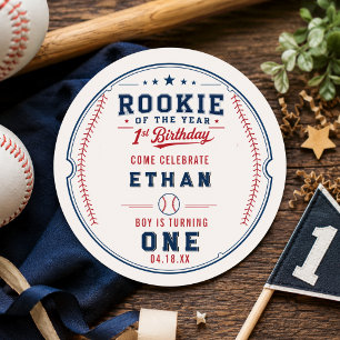 Rookie of the Year Baseball Ticket 1st Birthday Classic Round Sticker