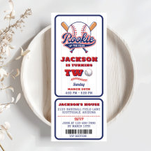 Rookie Of The Year Baseball Ticket 2nd Birthday