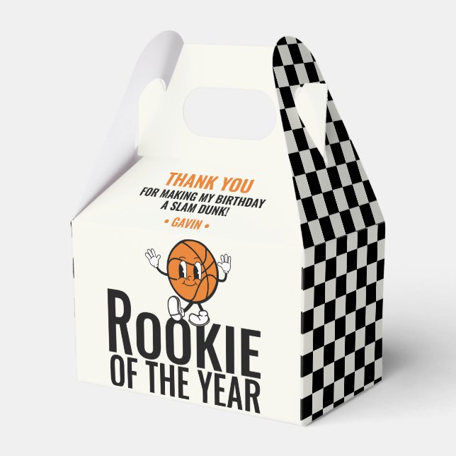 Rookie Of The Year Basketball Birthday Customized Favor Boxes (Front Side)