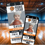 Rookie Of The Year Basketball Photo Birthday Invitation<br><div class="desc">Celebrate your little MVP’s big day with the Rookie Of The Year Basketball Photo Birthday Invitation. This dynamic invitation combines a retro basketball ticket design with a personalized photo for a standout way to kick off your sports-themed celebration. Fully customizable, it includes editable details for the name, age, and event...</div>