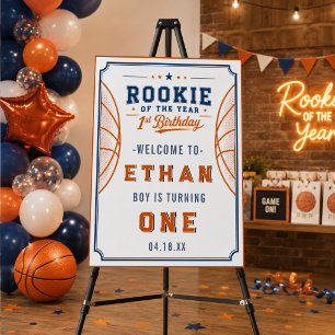 Rookie of the Year Basketball Ticket 1st Birthday Foam Board