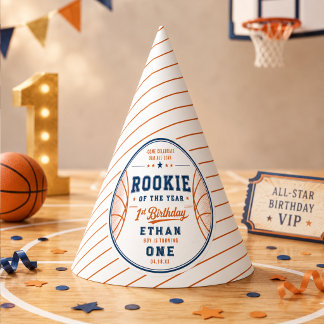 Rookie of the Year Basketball Ticket 1st Birthday Party Hat