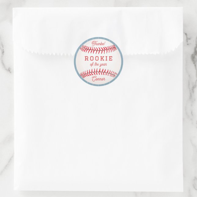 Rookie of the year Birthday Favor Classic Round Sticker (Bag)