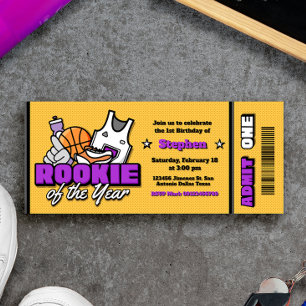 Rookie of the Year - Boy First Birthday Ticket Invitation