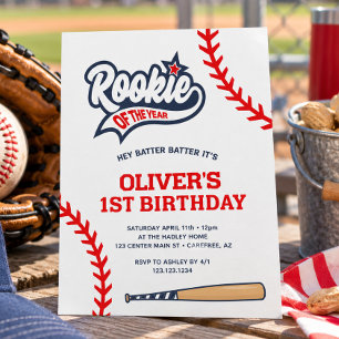 Rookie of the Year Boy's 1st Birthday Invitation