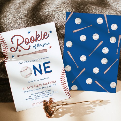 Rookie of the Year First Birthday Baseball Party I Invitation