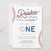 Rookie of the Year First Birthday Baseball Party I Invitation (Front)