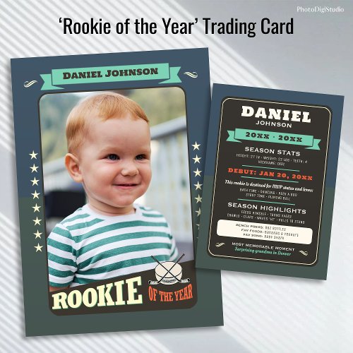 Rookie of the Year First Birthday Hockey Card