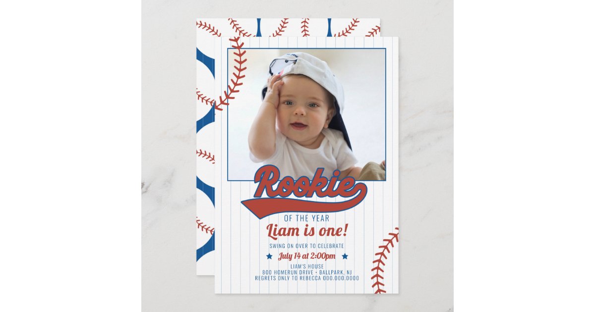 Rookie of the Year First Birthday Boy Baseball Shirt 1st 