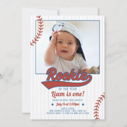 Rookie of the Year First Birthday Invitation | Zazzle