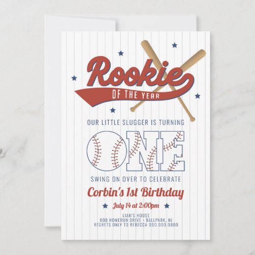 Rookie of the Year First Birthday Invitation