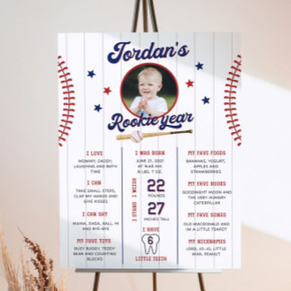 Rookie of the Year First Birthday Milestones 1st Foam Board