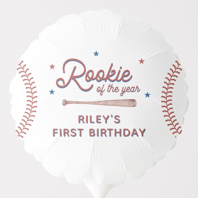 Rookie of the Year First Birthday Party  Balloon (Front)