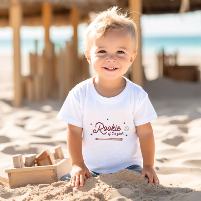 Rookie of the Year First Birthday Shirt, Baseball Baby T-Shirt (Creator Uploaded)