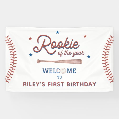 Rookie of the Year First Birthday Welcome Banner