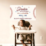 Rookie of the Year First Birthday Welcome Banner<br><div class="desc">This awesome Welcome Sign features watercolor baseball graphics - the perfect way to accent your little slugger's birthday party. Easily edit most wording to match your event! Are you a baseball fan that has different team colors!? No problem! Text and background colors are FULLY editable —> click the "Edit Using...</div>