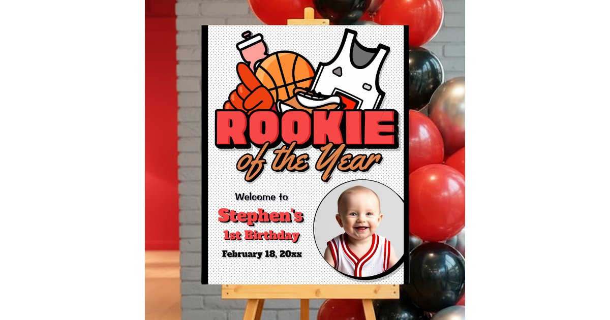 Rookie of the Year - First Birthday Welcome Sign | Zazzle