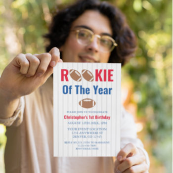 Rookie Of The Year Football 1st Birthday Invitation by DesignsbyHarmony at Zazzle