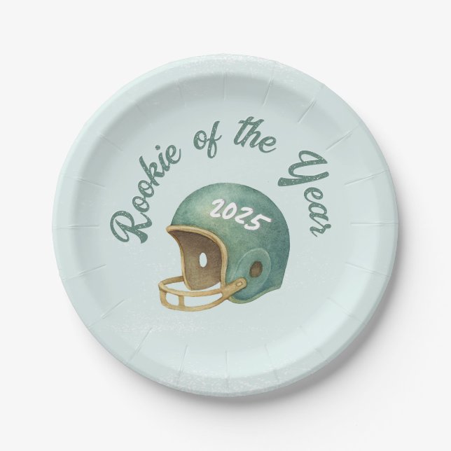 Rookie of the Year Football  Paper Plates (Front)