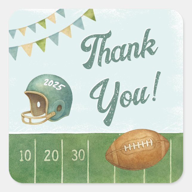 Rookie of the Year Football  Square Sticker (Front)