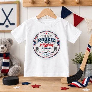 Rookie of the Year Hockey Ticket 1st Birthday Baby T-Shirt
