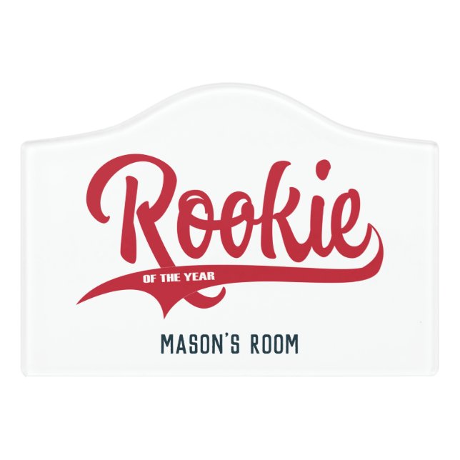 Rookie of the Year Personalized Door Sign (Small Crest Front)