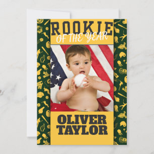 Rookie of the Year Photo Kid's Party Invitation