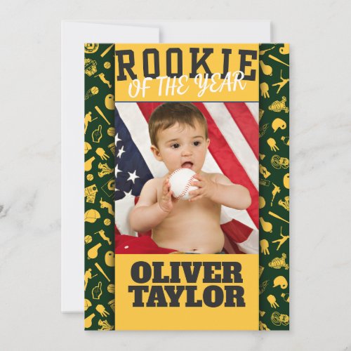 Rookie of the Year Photo Kids Party Invitation