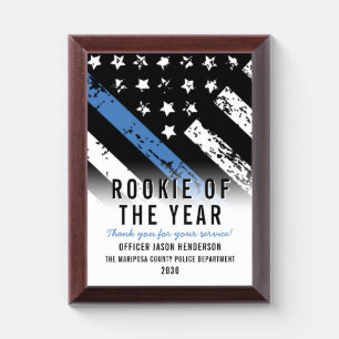 Rookie of the Year Police Officer Department Award Plaque