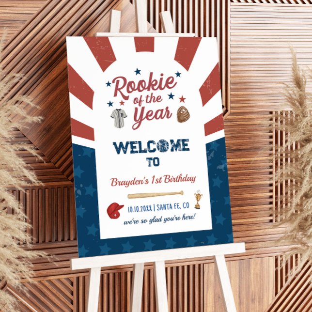 Rookie of the Year Welcome Sign, Baseball Birthday Foam Board (Creator Uploaded)