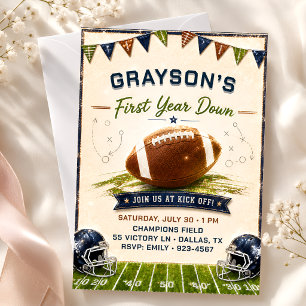 Rookie Season Football Party Invite Vintage Sports