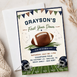 Rookie Season Sports Party Invite Vintage Style