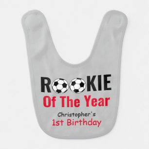 Rookie Soccer 1st Birthday Baby Bib