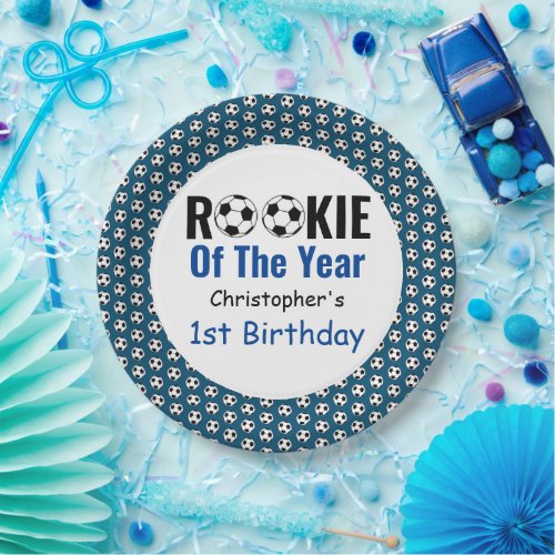 Rookie Soccer 1st Birthday Paper Plates