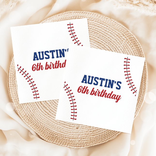 Rookie Year Baseball Birthday Napkins (Creator Uploaded)