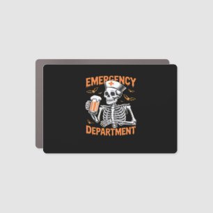 Room 2 Sided Emergency Department Halloween Nurse  Car Magnet