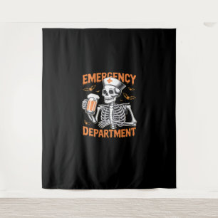Room 2 Sided Emergency Department Halloween Nurse Tapestry
