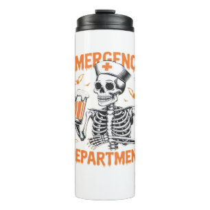 Room 2 Sided Emergency Department Halloween Nurse Thermal Tumbler