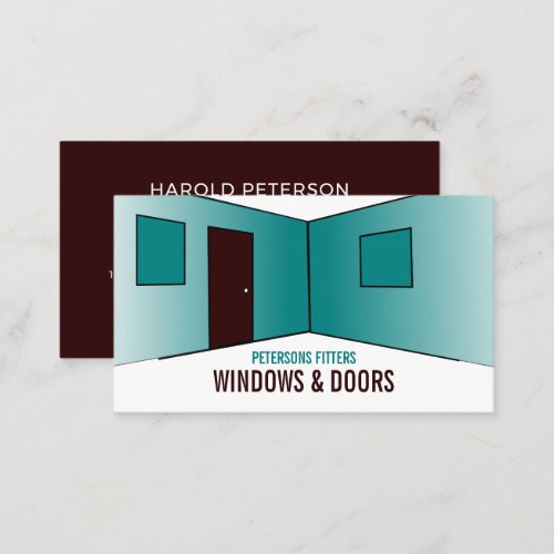 Room Design Window  Door Fitter Company Business Card