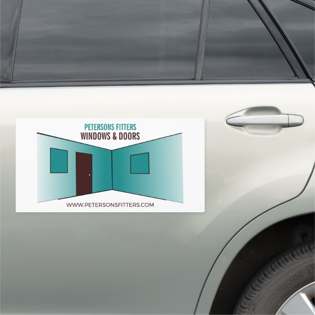 Room Design, Window & Door Fitter Company Car Magnet (In Situ)
