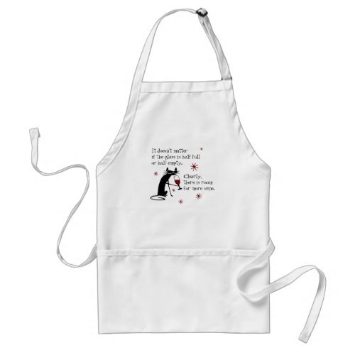 Room for More Wine Funny Quote with Cat Adult Apron