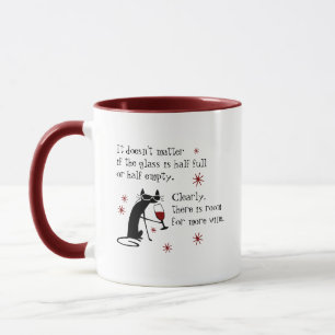Room for More Wine Funny Quote with Cat Mug