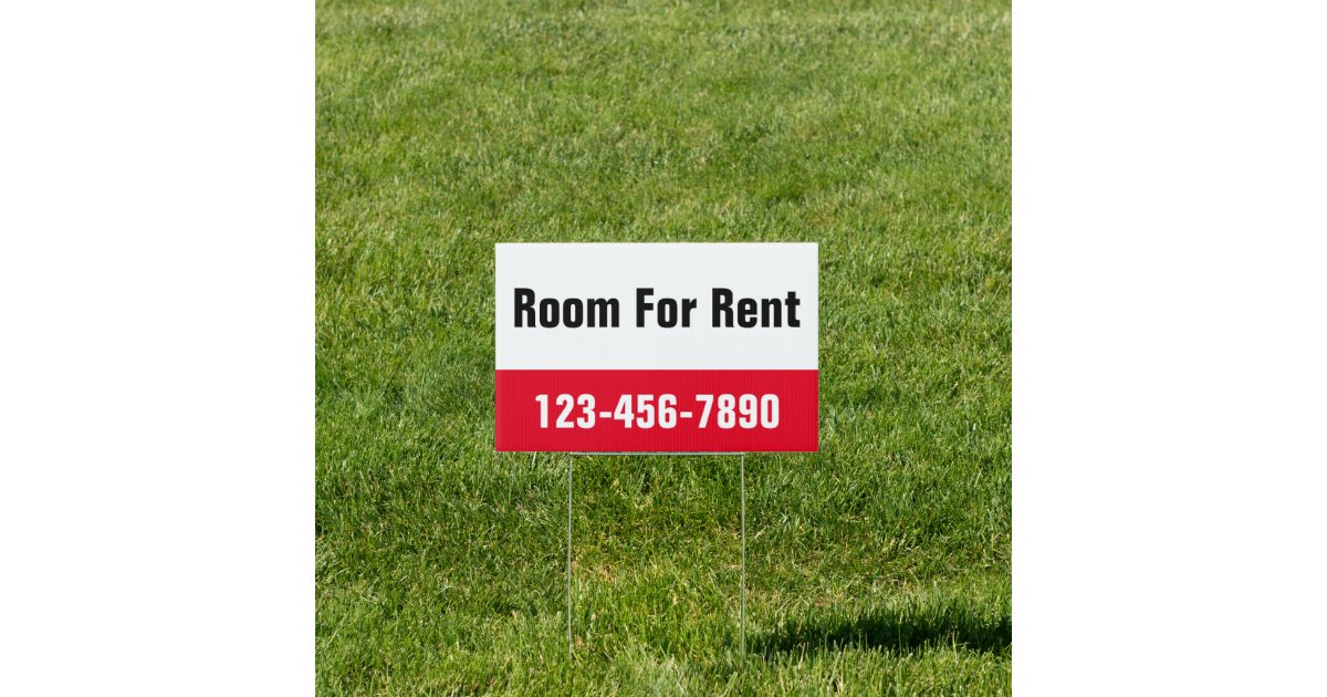 Room For Rent Red Black and White Template Sign | Zazzle