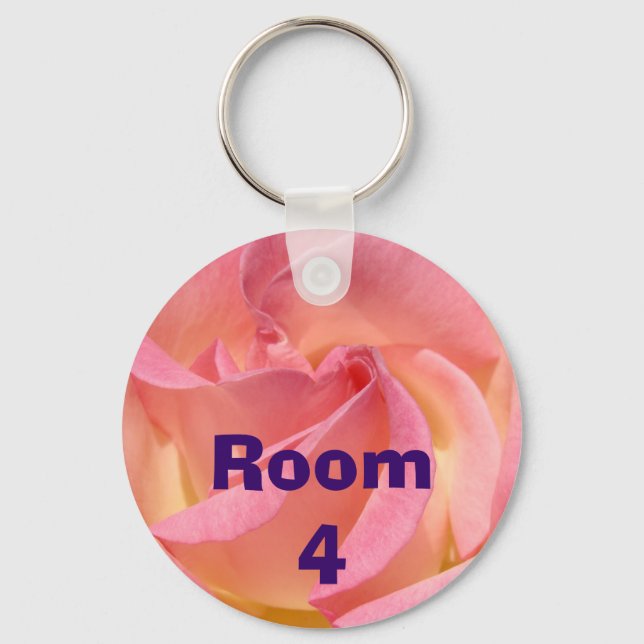 Room # keychains Numbered Room Key chains Rose (Front)