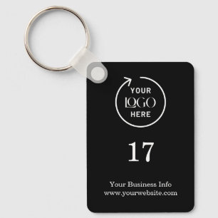 Room Number Black Business Modern Keychain