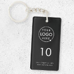 Room Number | Black Hospitality Business Modern Keychain<br><div class="desc">A simple custom black business template in a modern minimalist style which can be easily updated with your company logo, room number and text. The perfect design for a hotel, motel, guest house, bed and breakfast, hospitality setting or to label the keys in your office building. The pIf you need...</div>