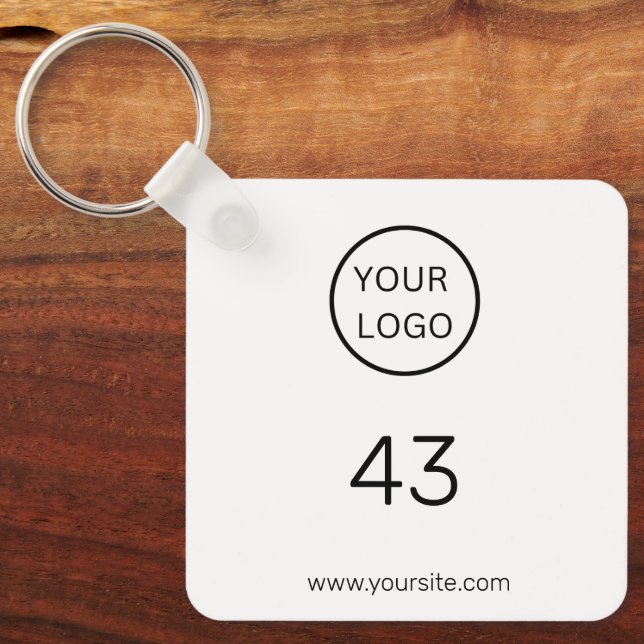 Room Number Logo Hospitality Business Elegant  Keychain (Front)