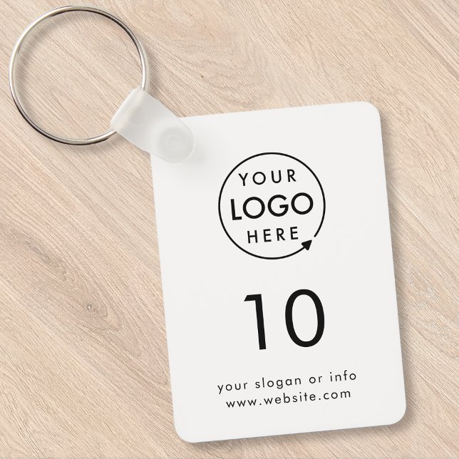 Room Number | Logo Hospitality Business Modern Keychain (Company branded room key keychain for offices, hotels, hospitality & business premises.)
