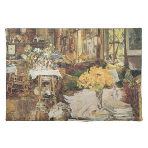 Room of Flowers by Childe Hassam, Vintage Fine Art Cloth Placemat